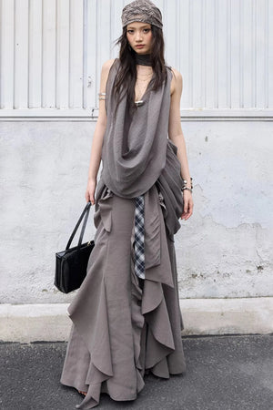 Bohemian Pleated Draped Vest
