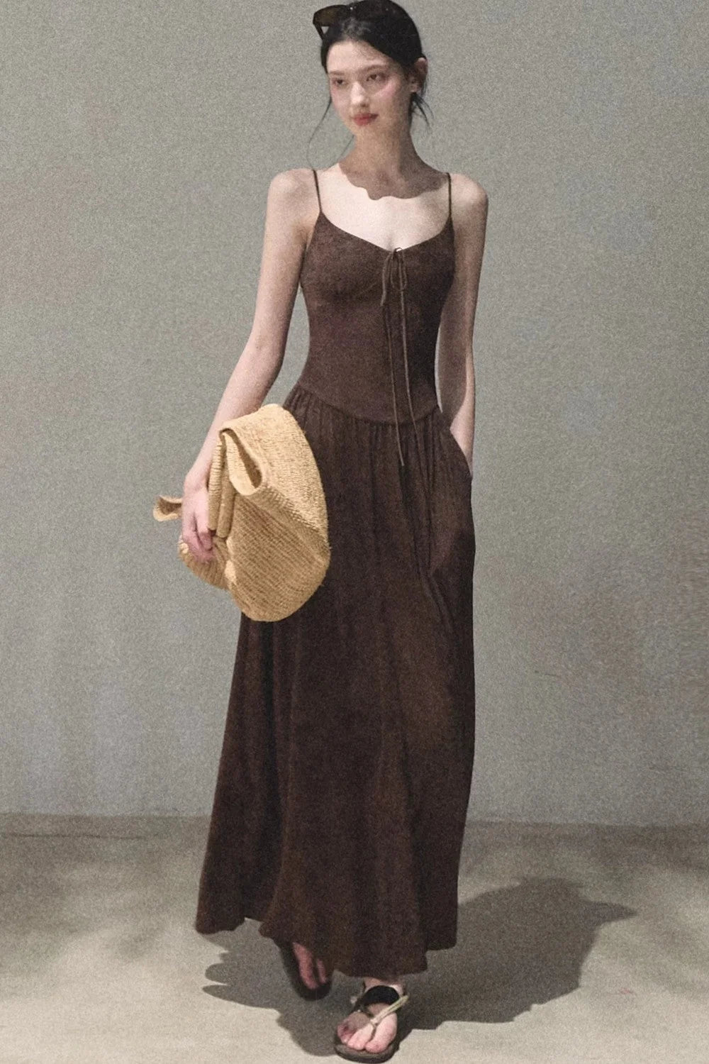 Bohemian Vine Jacquard Backless Dress