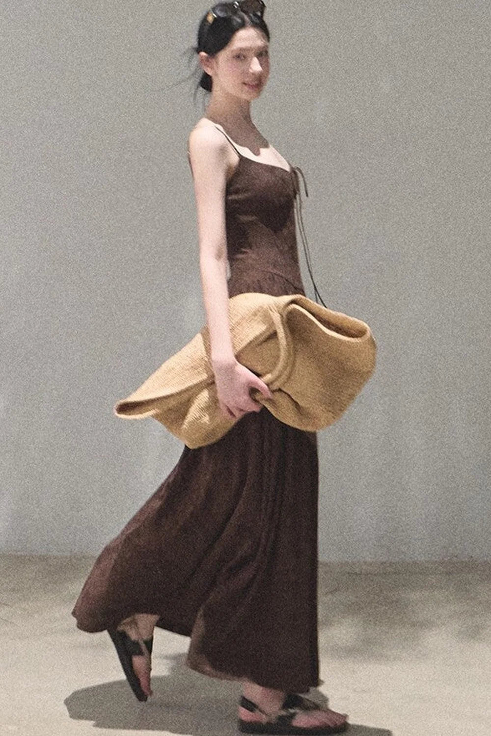 Bohemian Vine Jacquard Backless Dress