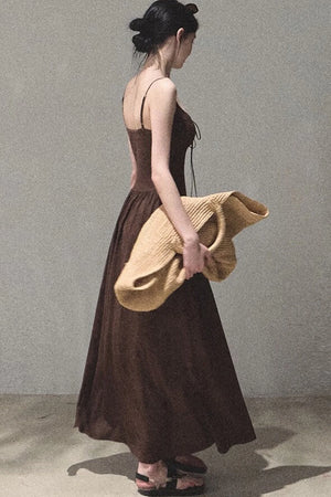Bohemian Vine Jacquard Backless Dress
