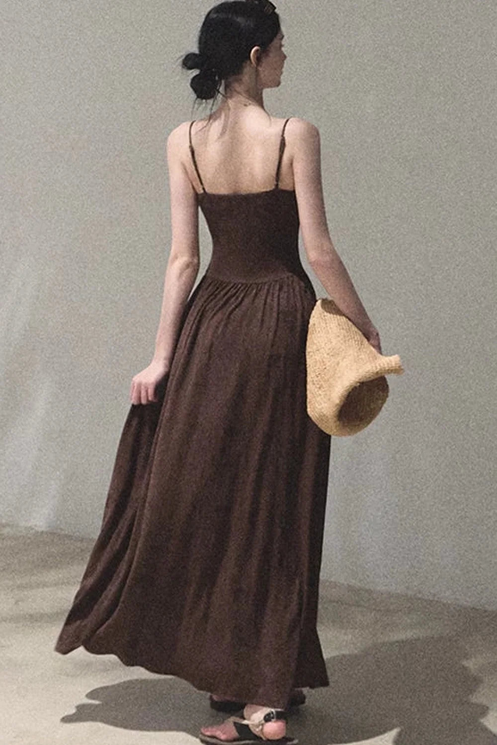 Bohemian Vine Jacquard Backless Dress