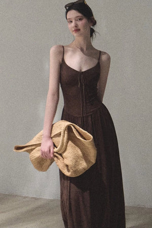 Bohemian Vine Jacquard Backless Dress