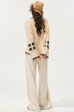 Boho Cut-Out Sweater Top