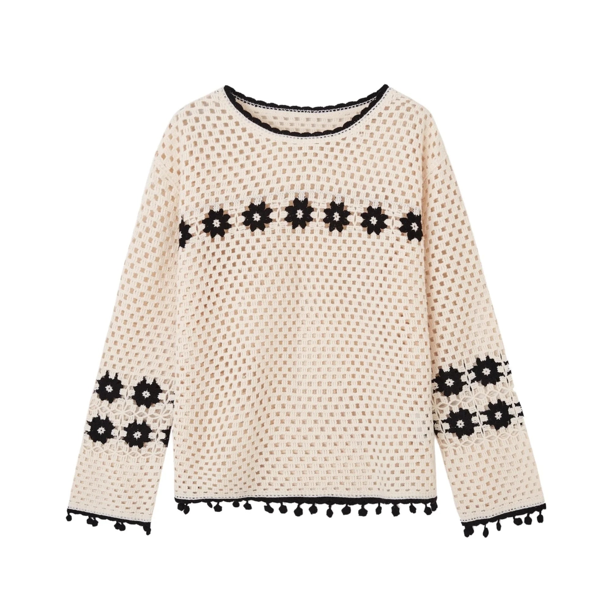 Boho Cut-Out Sweater Top