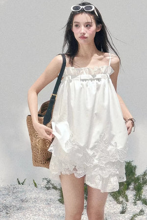 Bouquet-Like Lace Babydoll Top