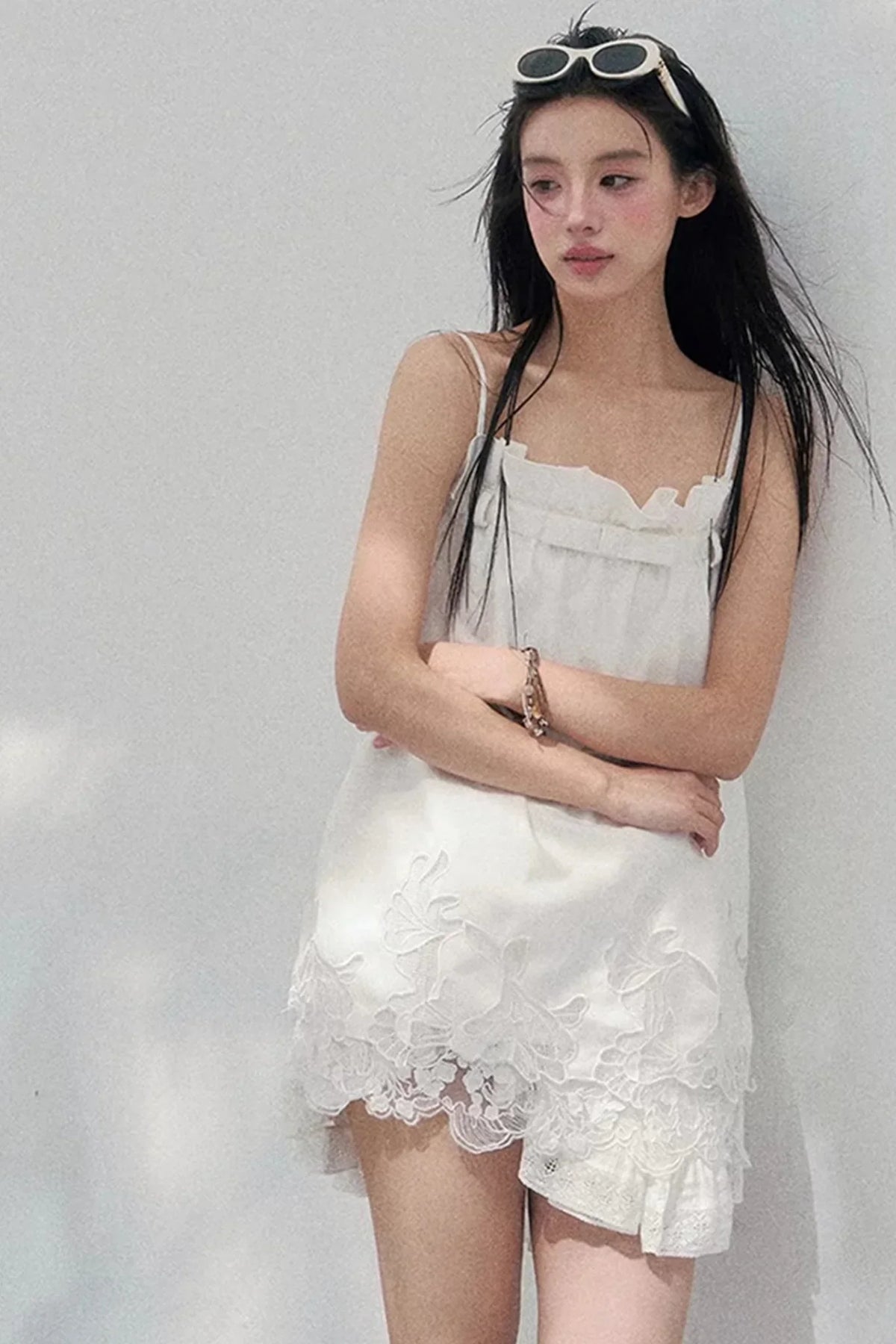 Bouquet-Like Lace Babydoll Top