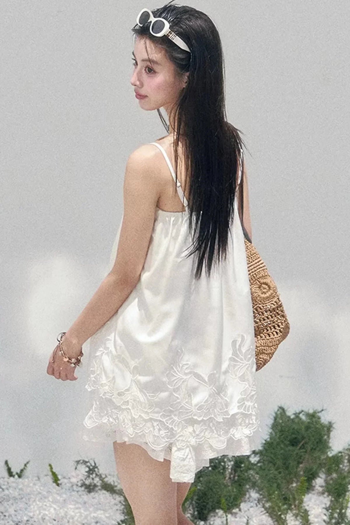 Bouquet-Like Lace Babydoll Top