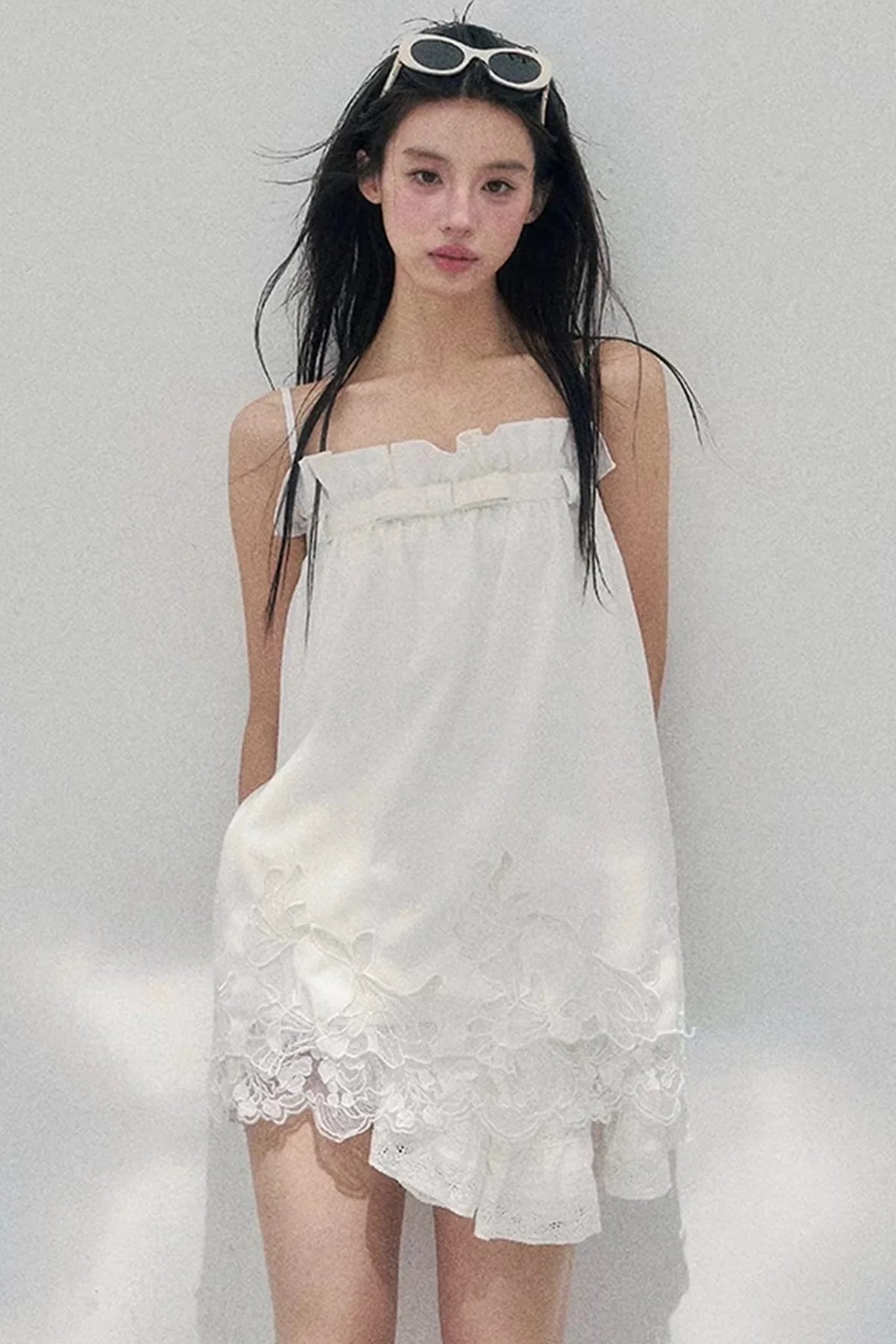 Bouquet-Like Lace Babydoll Top