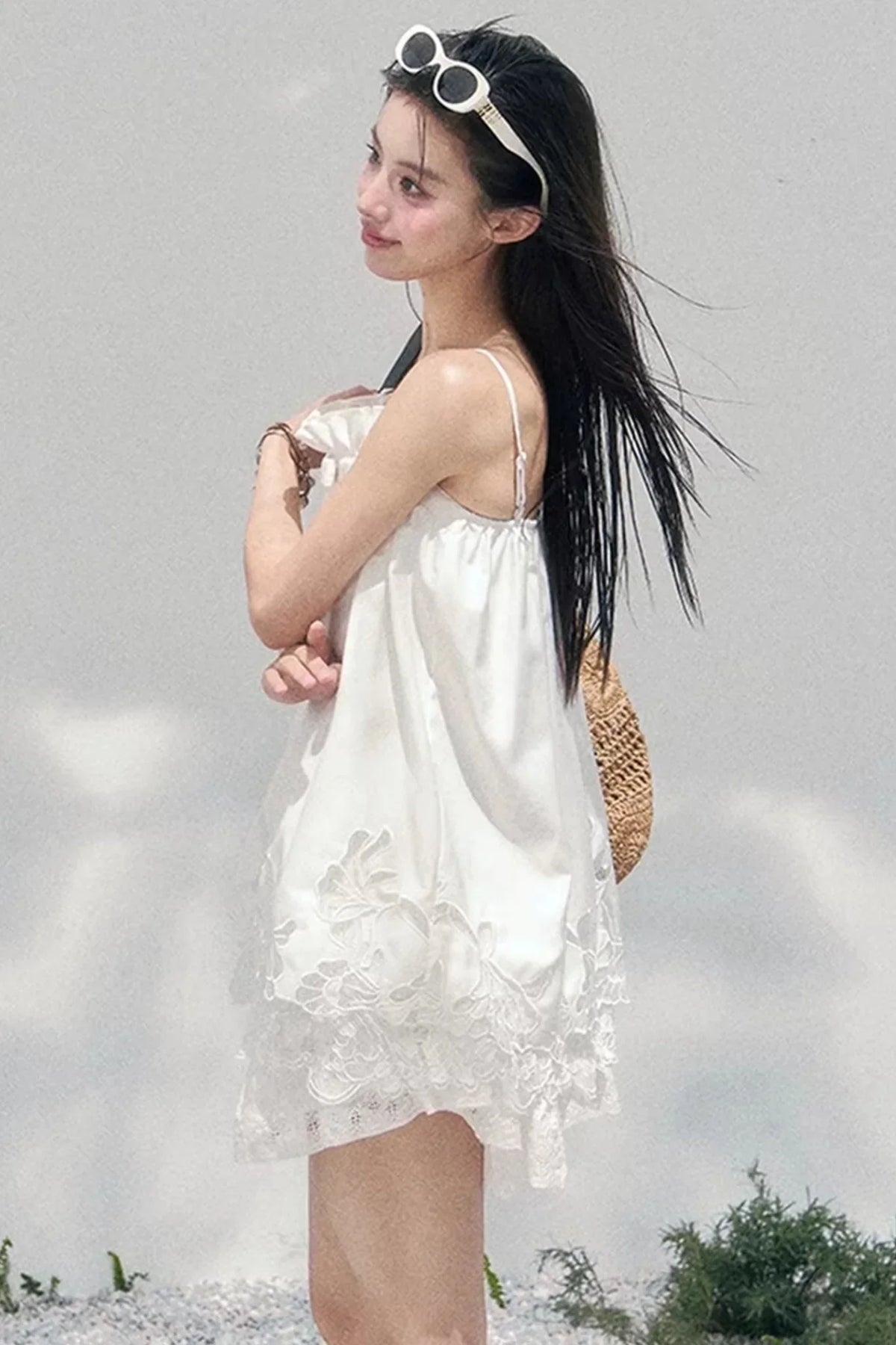 Bouquet-Like Lace Babydoll Top