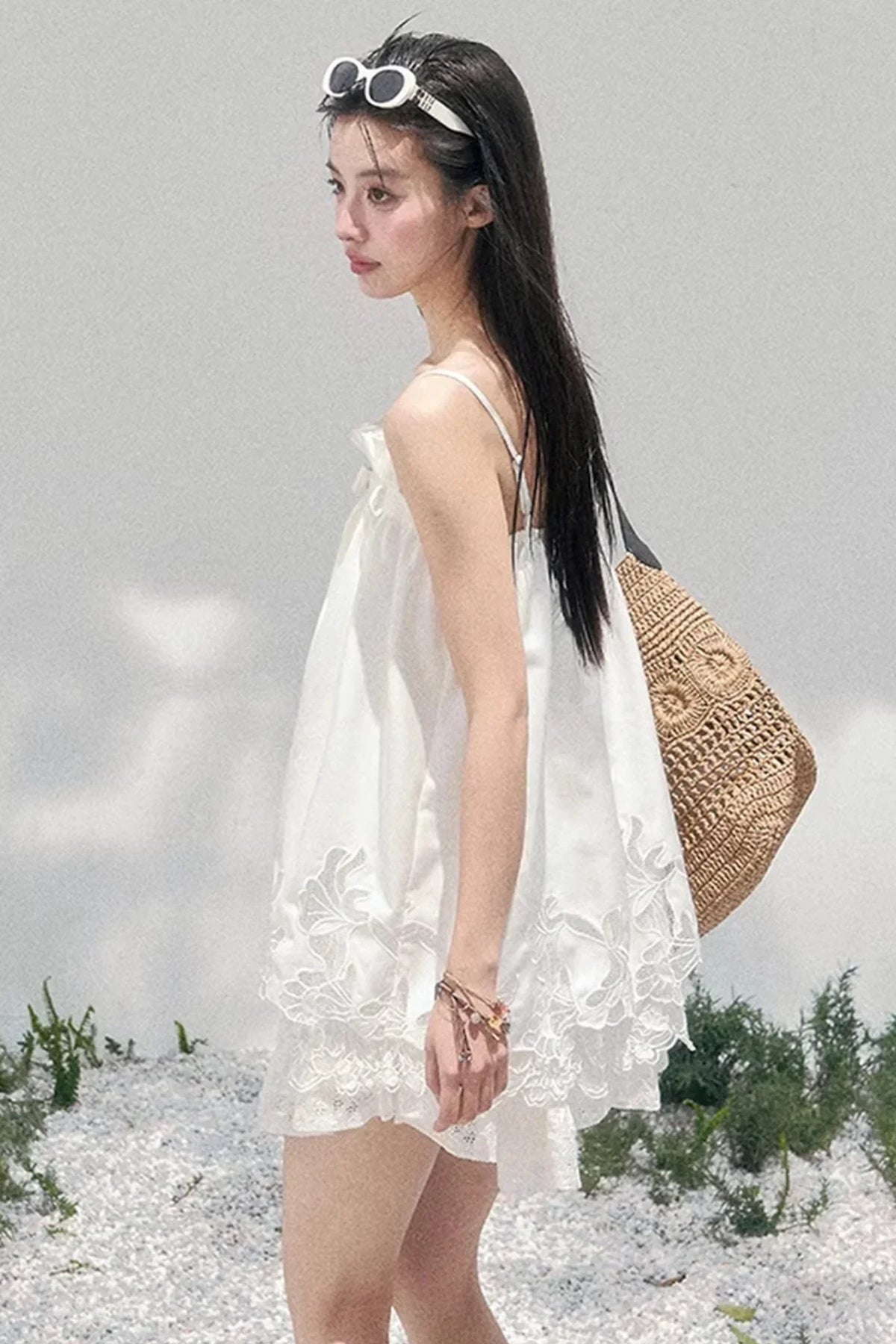 Bouquet-Like Lace Babydoll Top