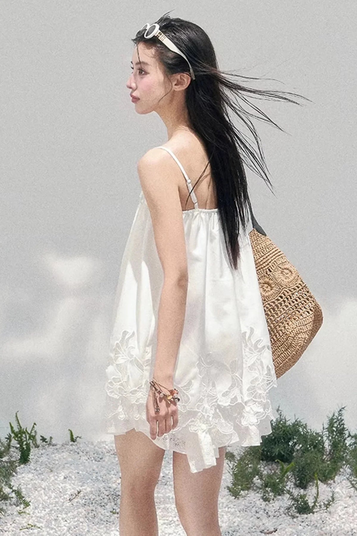 Bouquet-Like Lace Babydoll Top
