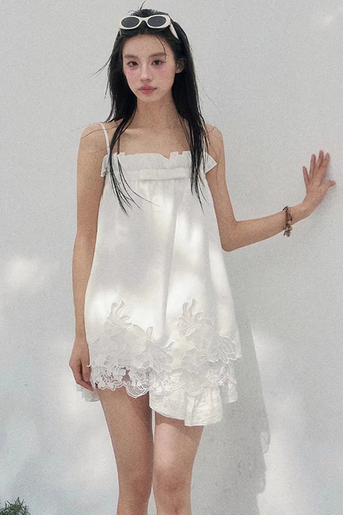 Bouquet-Like Lace Babydoll Top