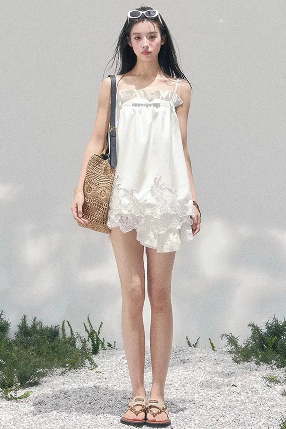 Bouquet-Like Lace Babydoll Top