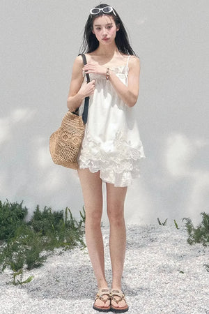 Bouquet-Like Lace Babydoll Top