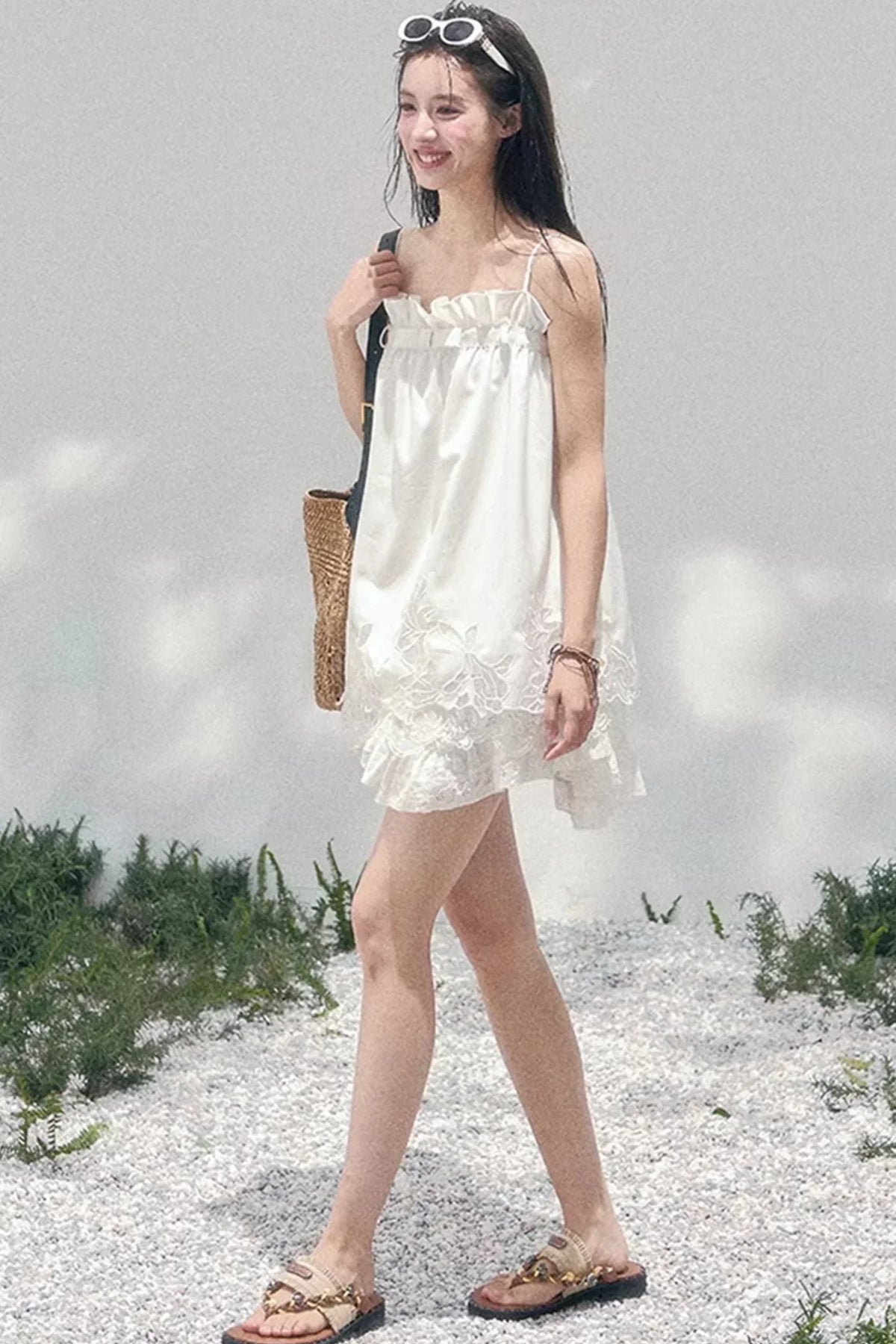 Bouquet-Like Lace Babydoll Top