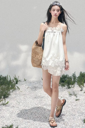 Bouquet-Like Lace Babydoll Top