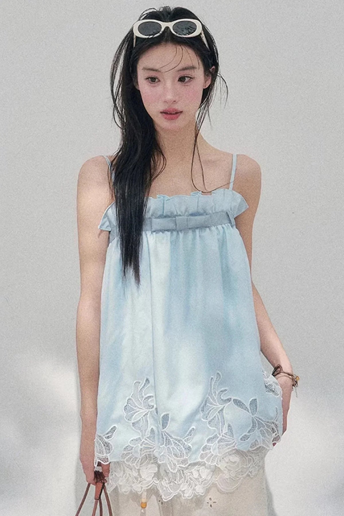 Bouquet-Like Lace Babydoll Top