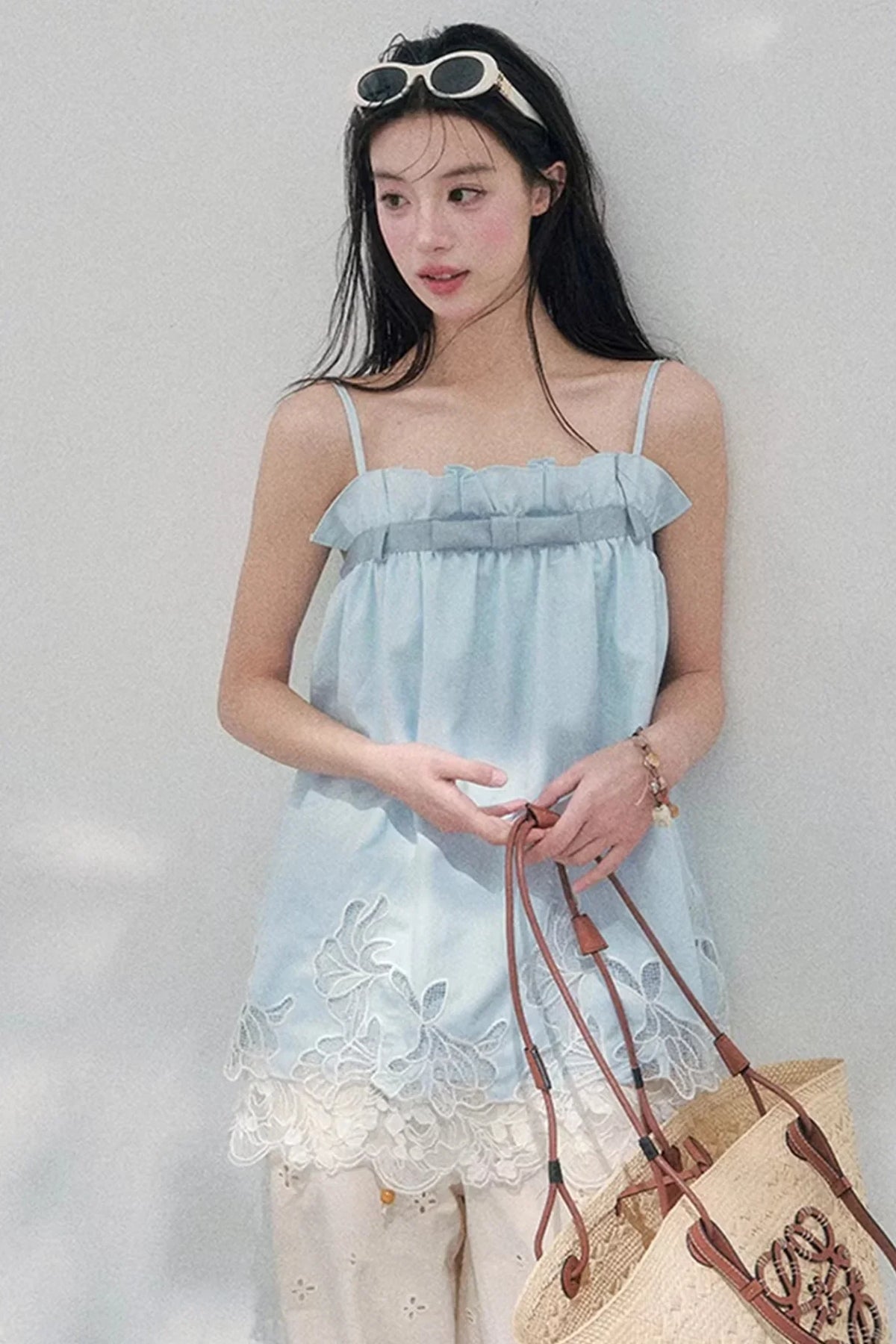 Bouquet-Like Lace Babydoll Top