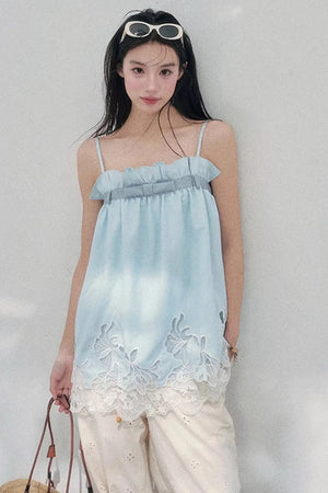 Bouquet-Like Lace Babydoll Top