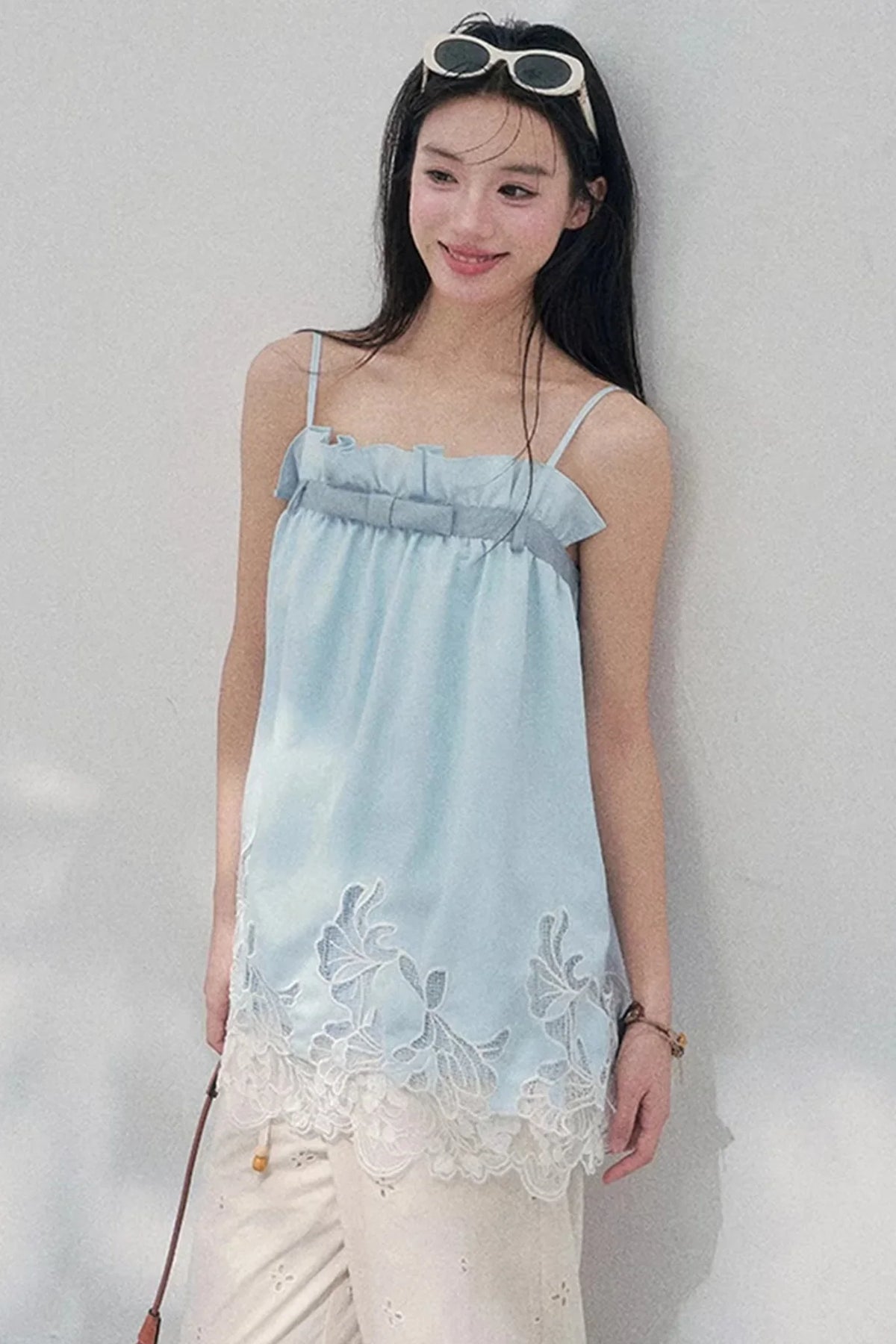 Bouquet-Like Lace Babydoll Top