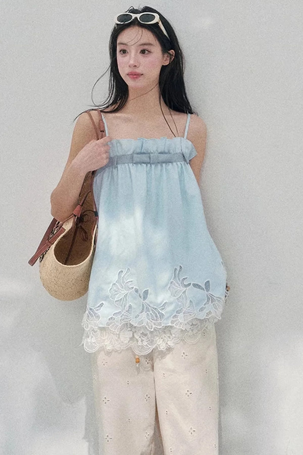 Bouquet-Like Lace Babydoll Top