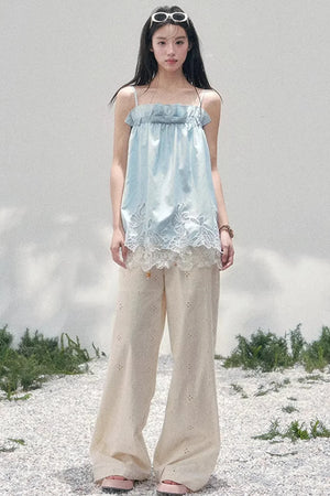 Bouquet-Like Lace Babydoll Top