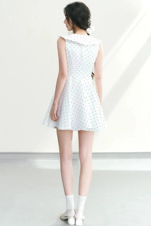 Bow Collar Polka Dot Dress