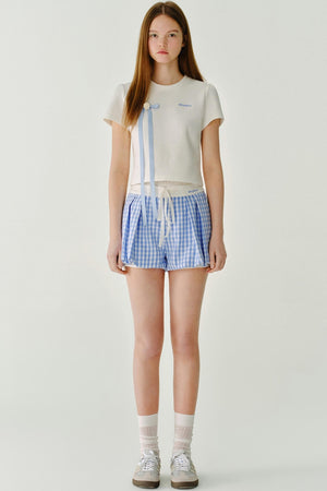 Bow Detail Letter Print T-Shirt