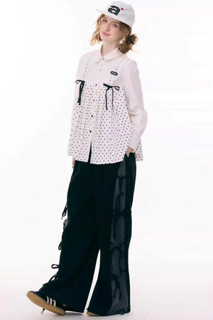Bow Doll Collar Long Sleeve Shirt