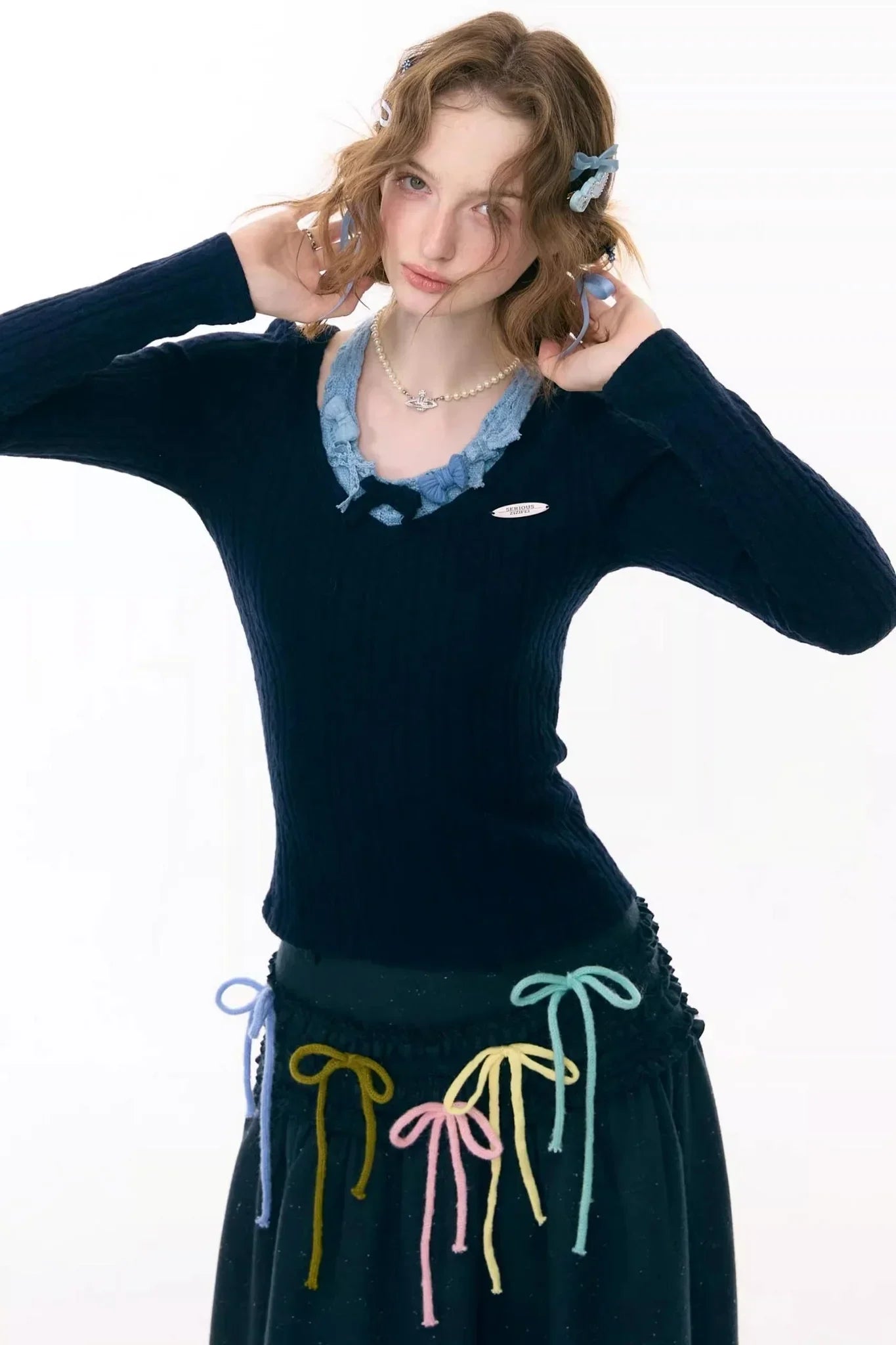 Bow Halter Knit Top