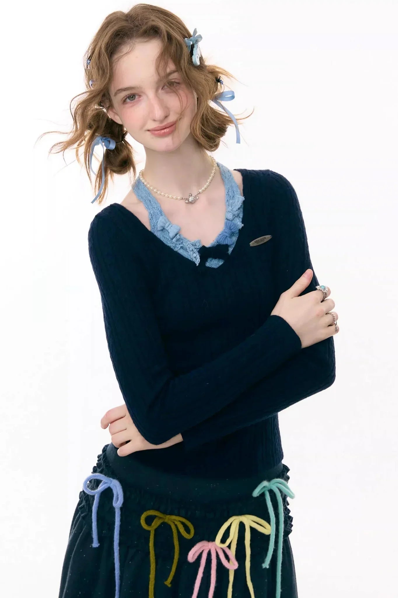 Bow Halter Knit Top