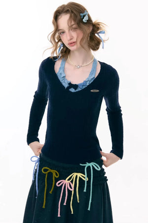 Bow Halter Knit Top