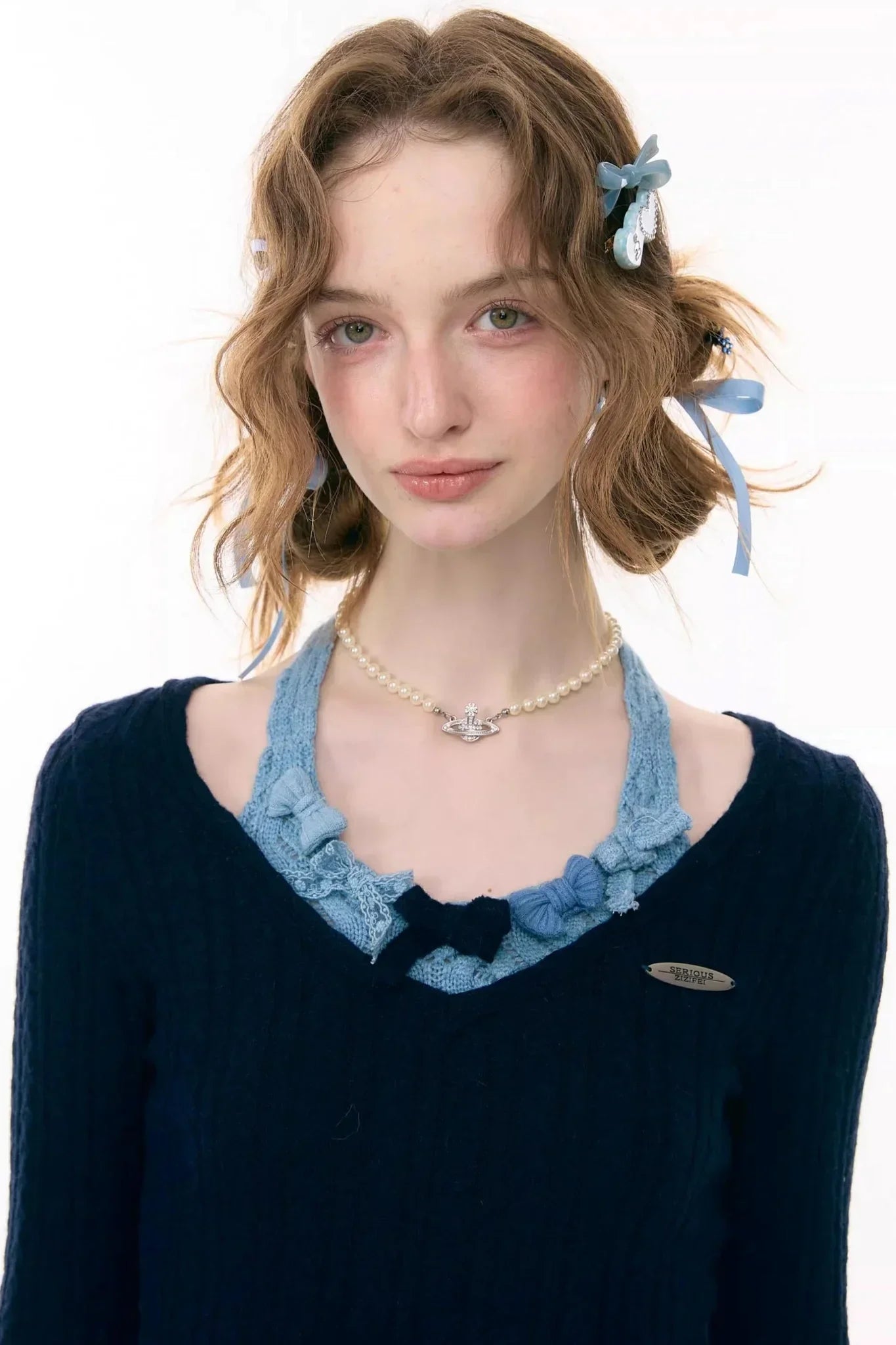Bow Halter Knit Top