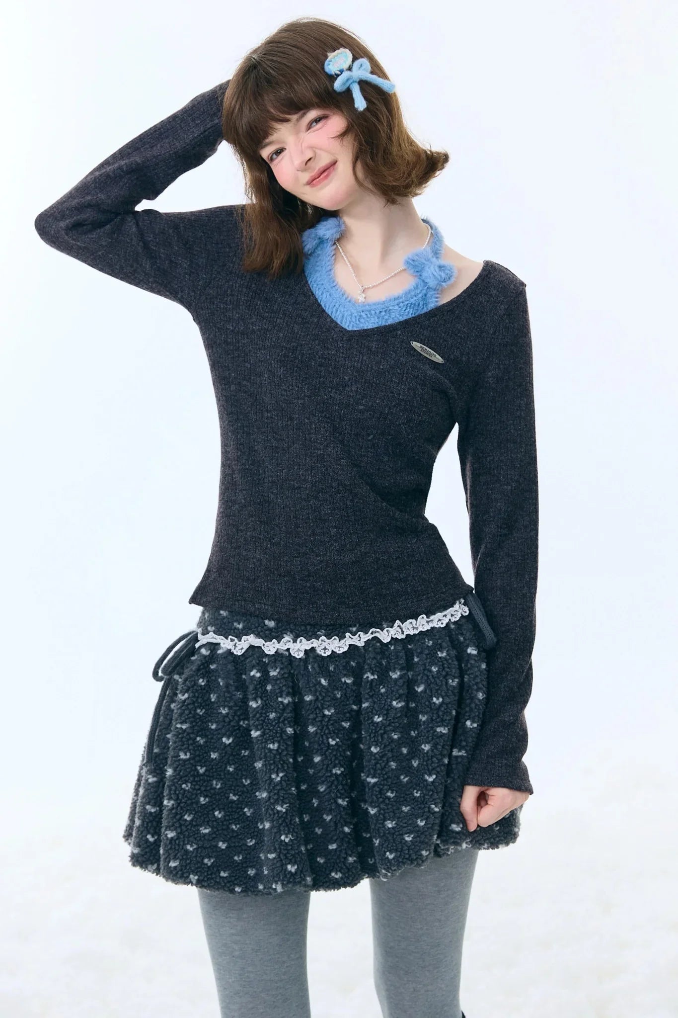Bow Halter Knitted Top