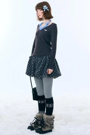 Bow Halter Knitted Top