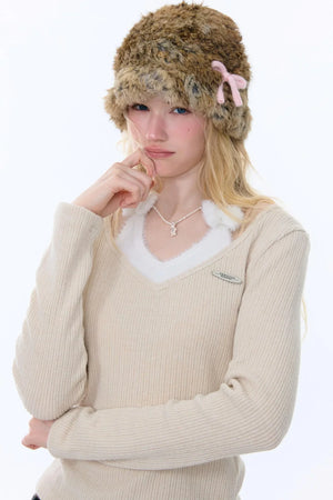 Bow Halter Knitted Top