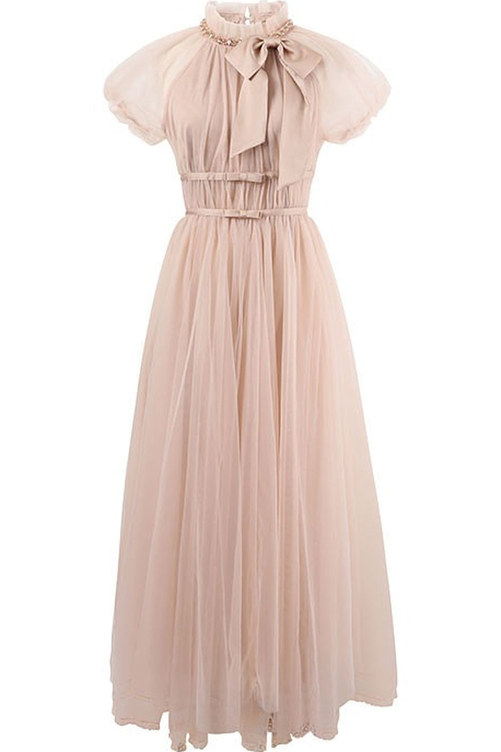 Bow Irregular Hem Tulle Dress