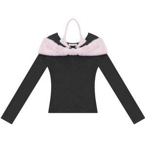 Bow-Knot Knitted Halter Top