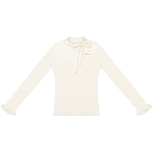Bow-Knot Ruffled Knit Top