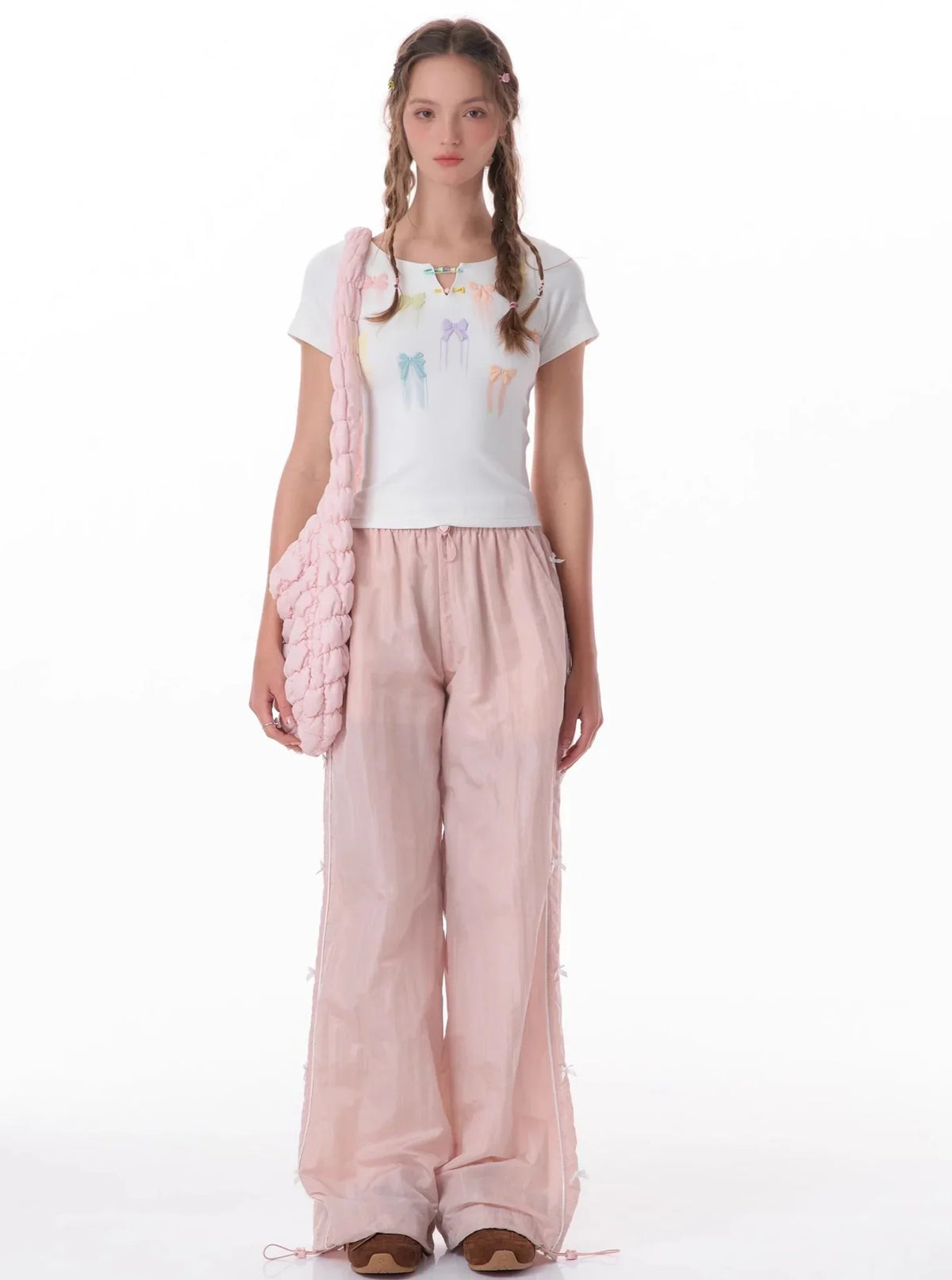 Bow Shoulder Short Sleeve Top