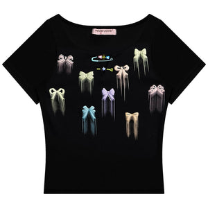 Bow Shoulder Short Sleeve Top