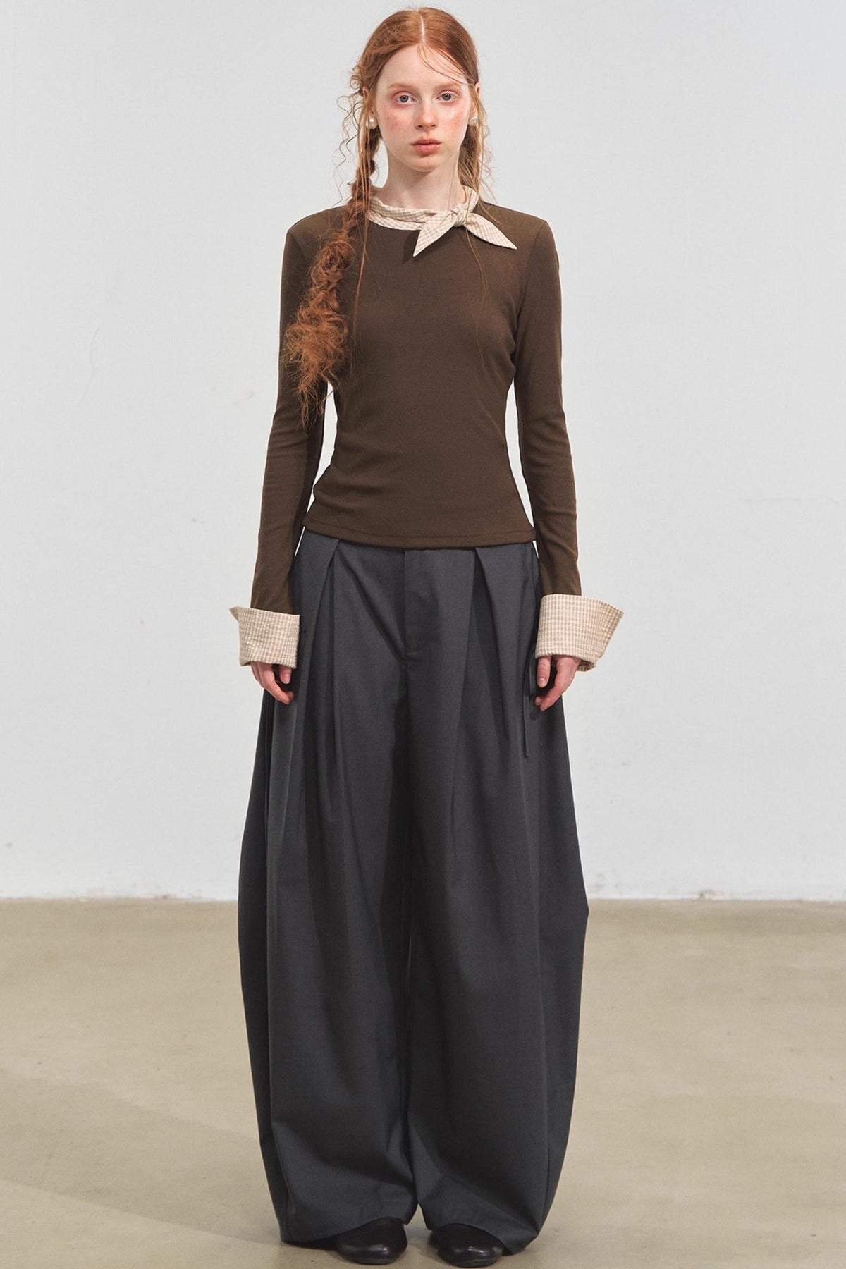 Bow Tie Slim Knit Top