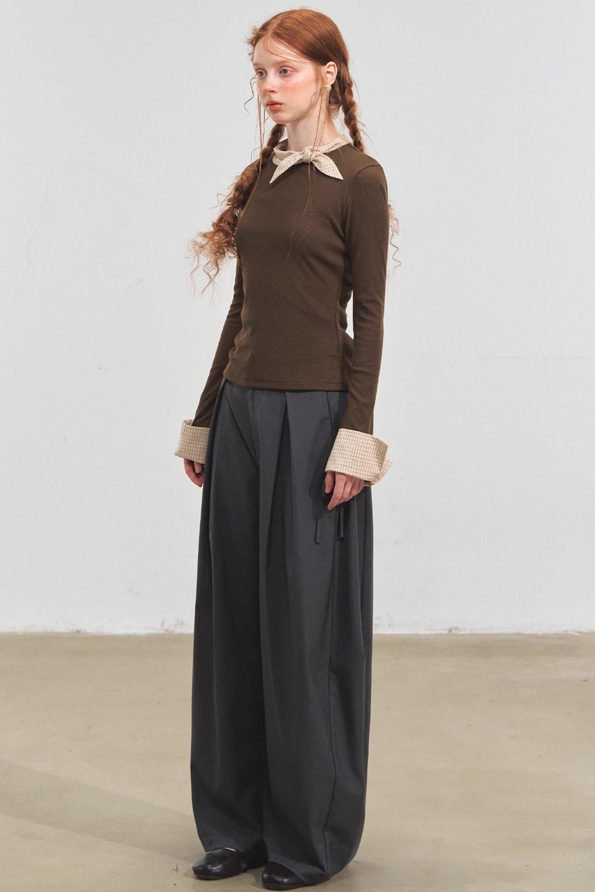 Bow Tie Slim Knit Top