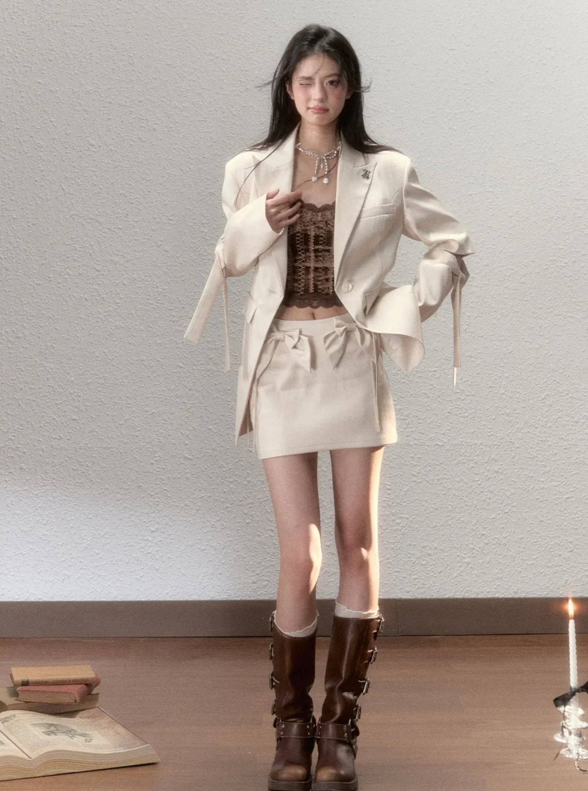 Bow Waist Strap A-Line Set-Up