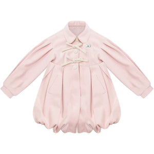 Bowknot Doll Collar Woolen Coat