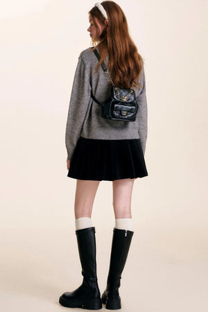 Bowknot Lace Patchwork Sweater