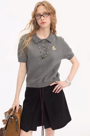 Braided Pony Knit T-Shirt Set-Up
