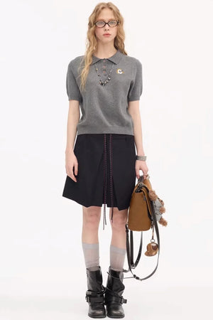 Braided Pony Knit T-Shirt Set-Up