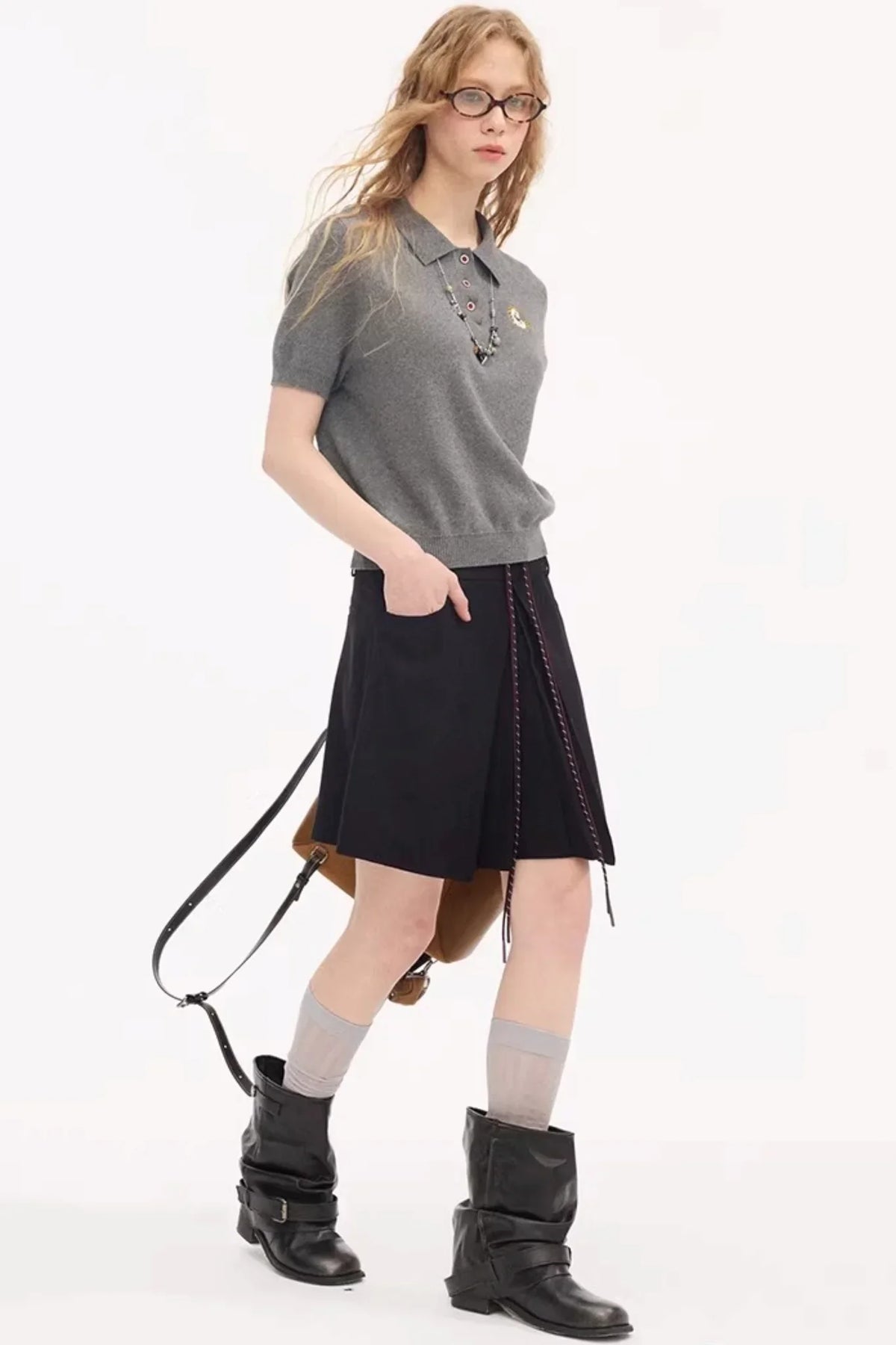 Braided Pony Knit T-Shirt Set-Up