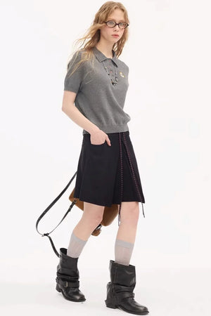 Braided Pony Knit T-Shirt Set-Up